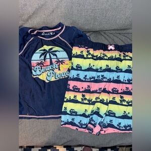 Freestyle Kids Beach Please Swim Set - Navy and Multicolor